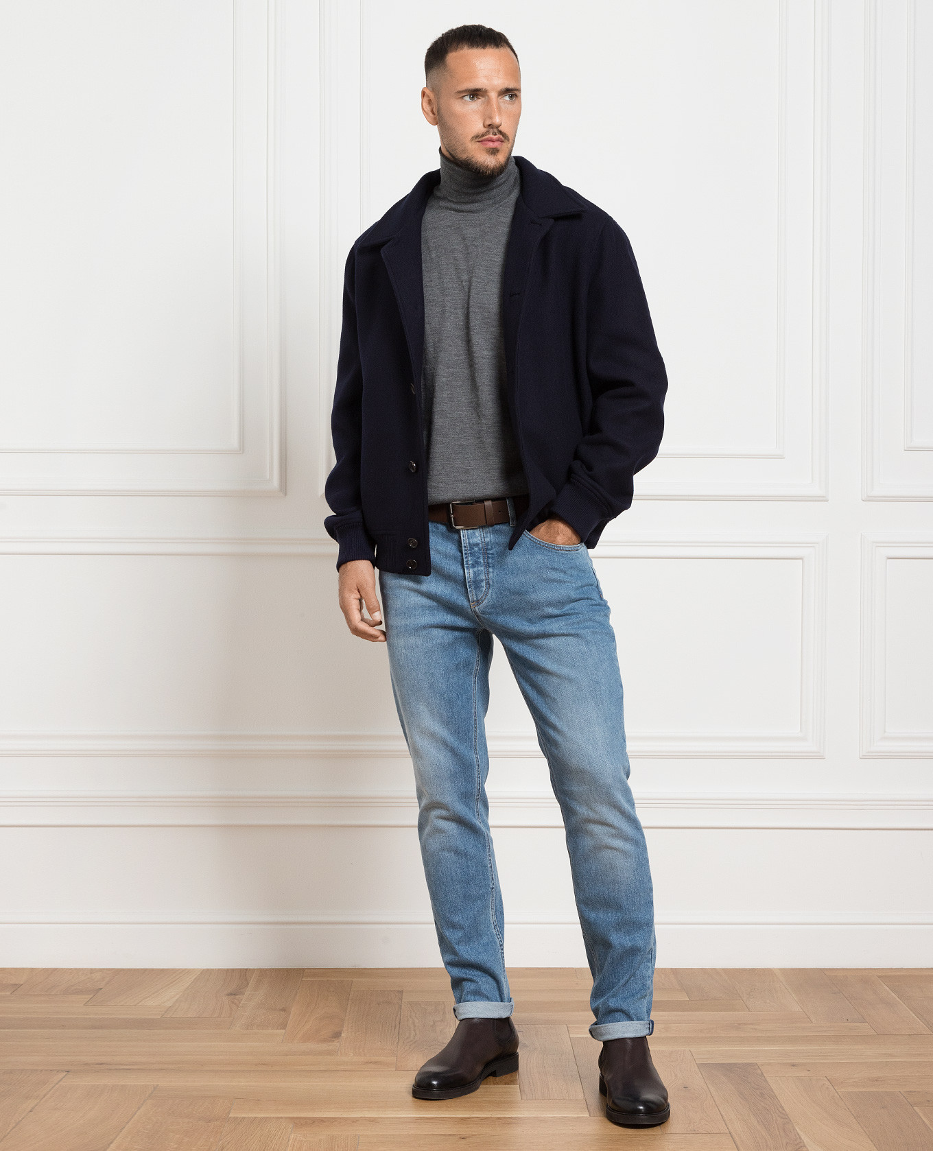 

Gray wool and cashmere golf Brunello Cucinelli, Grey