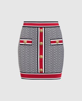 Balmain Monogram pattern mini skirt BF1LB292KE89