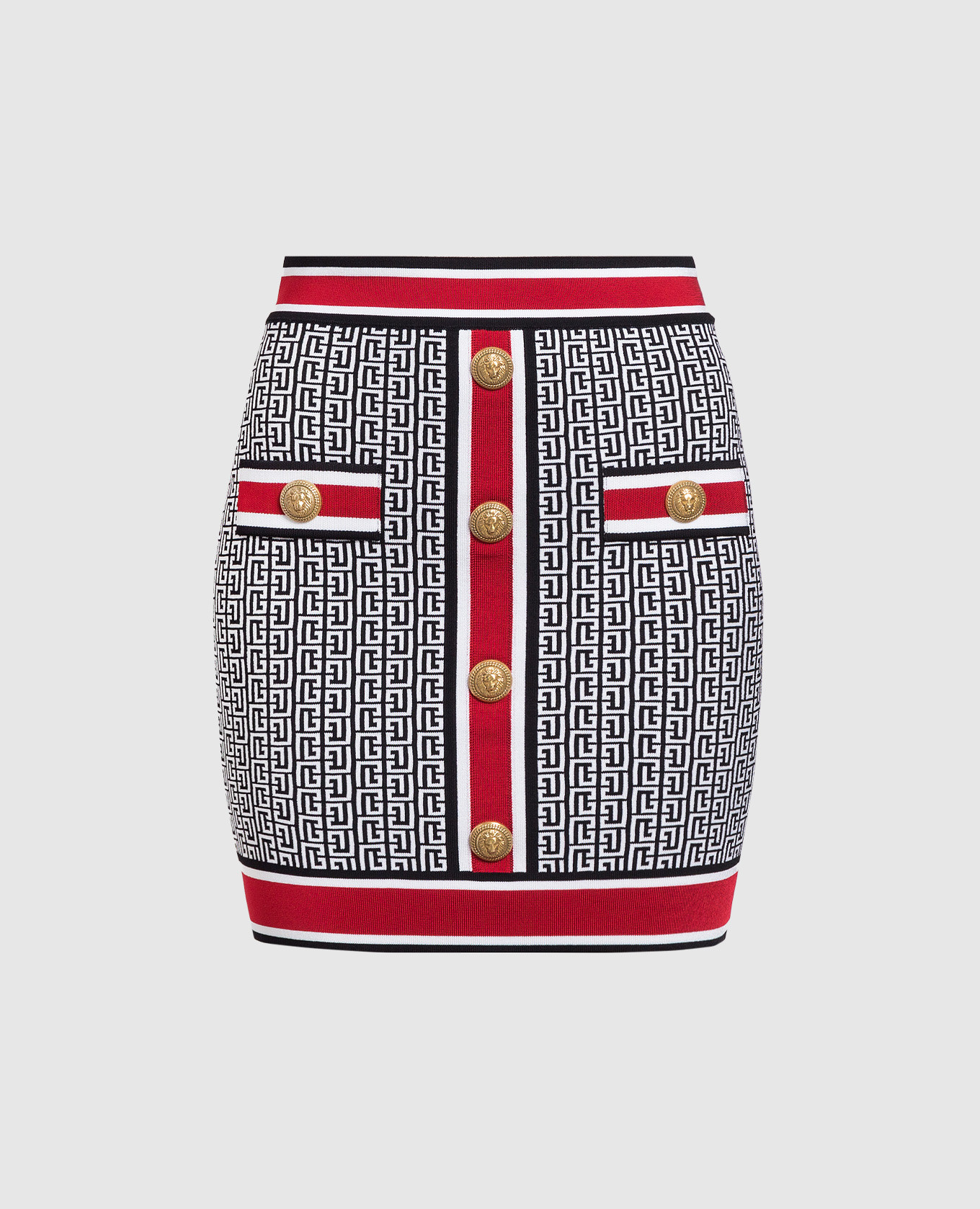 

Monogram pattern mini skirt Balmain, White