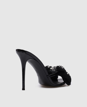 Giuseppe Zanotti Intrigo black mules with crystals E400038
