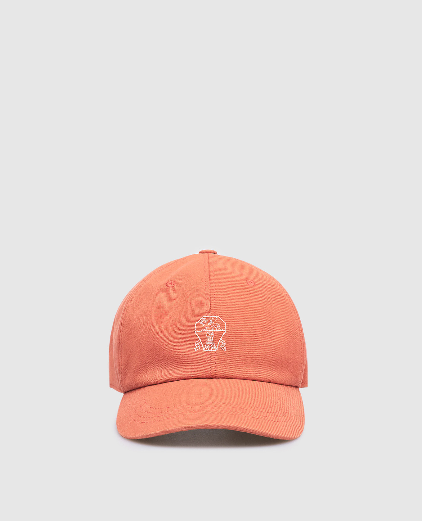 Orange cap with logo embroidery brunello cucinelli