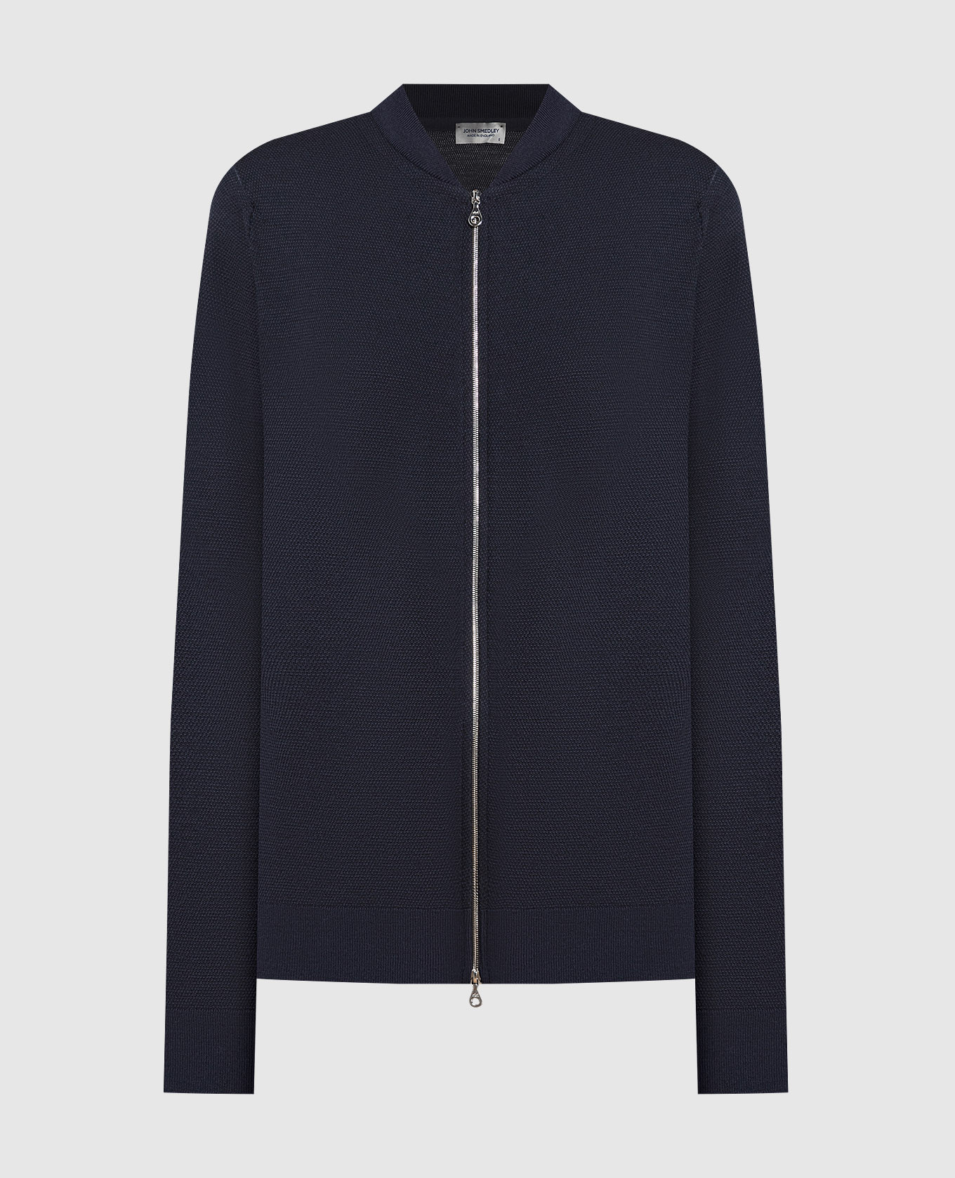 

Singular blue wool bomber John Smedley