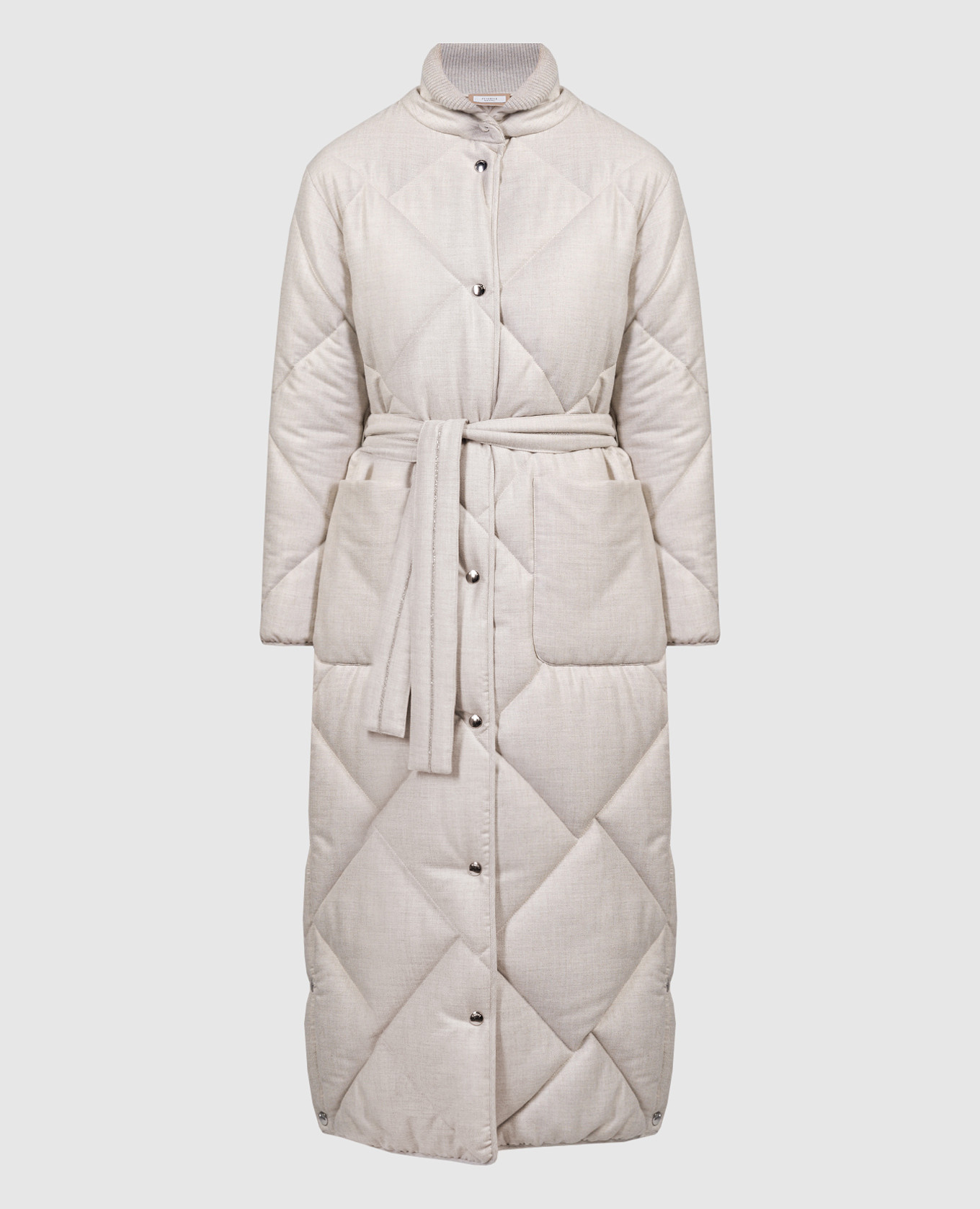 

Beige quilted coat with monil chain Peserico, Бежевый