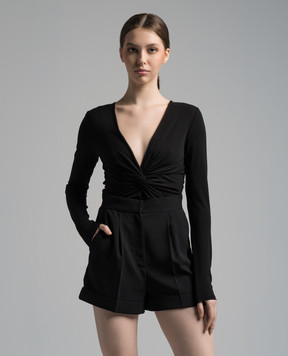 Twinset Black bodysuit with drape 241TE2131