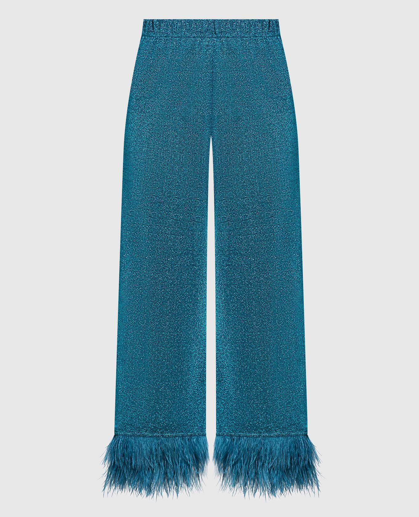 Oseree - HS22 Lumiere Plumage navy ostrich feather trousers LPF213LUREX ...