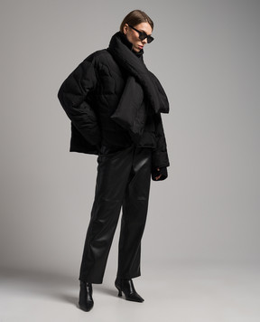 Jil Sander Black down jacket with a scarf and mittens J02AF0105J65152
