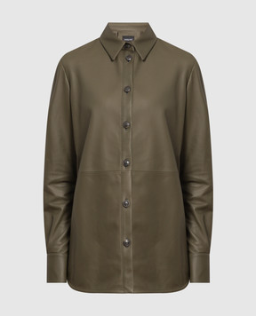 Simonetta Ravizza Khaki leather shirt TAMARA