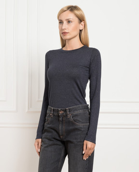 Brunello Cucinelli Blue jumper with lurex M41800000