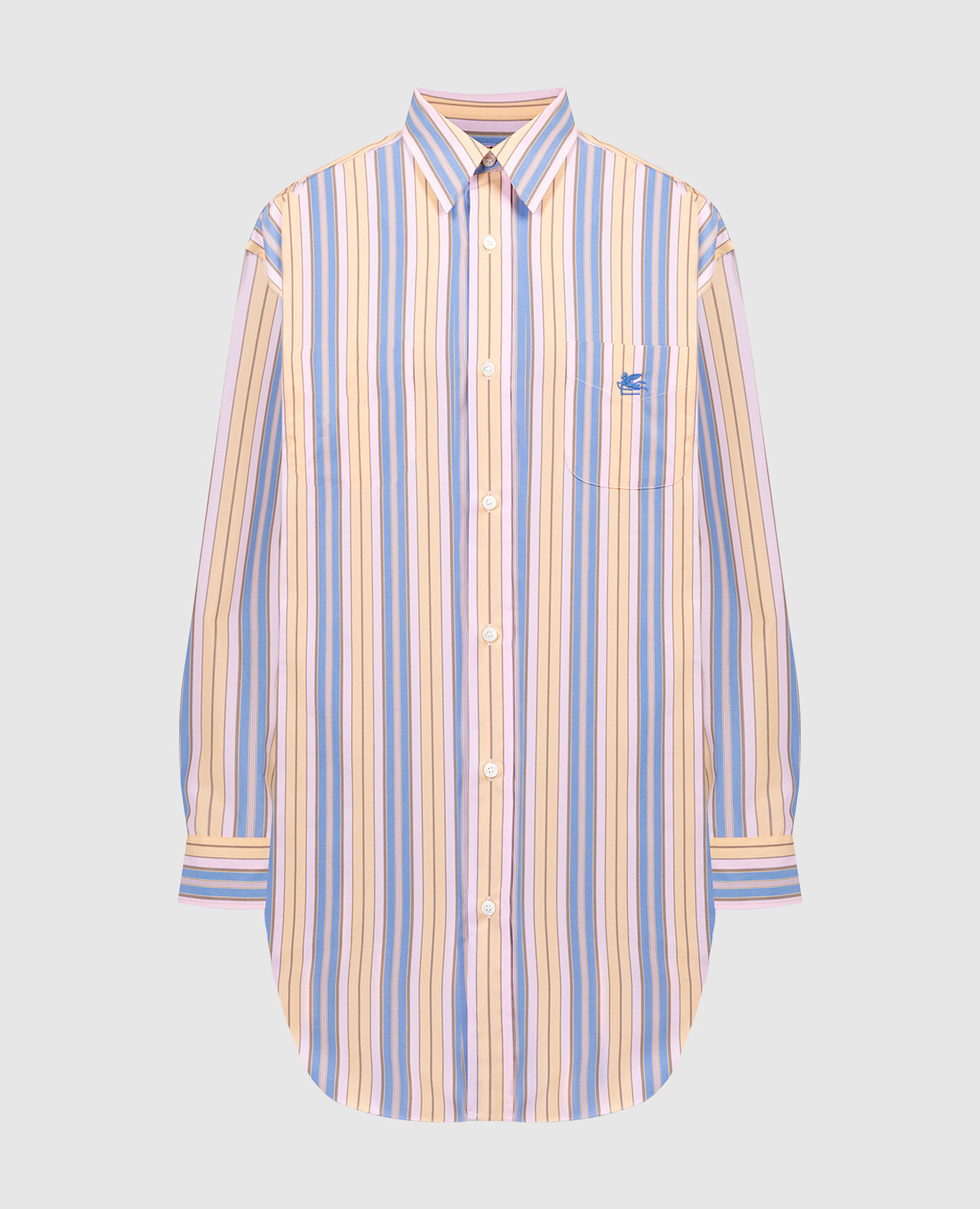 

GE01 striped shirt with Pegaso logo embroidery Etro, White