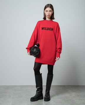 Max Mara Sportmax TANA red wool and cashmere sweater dress TANA