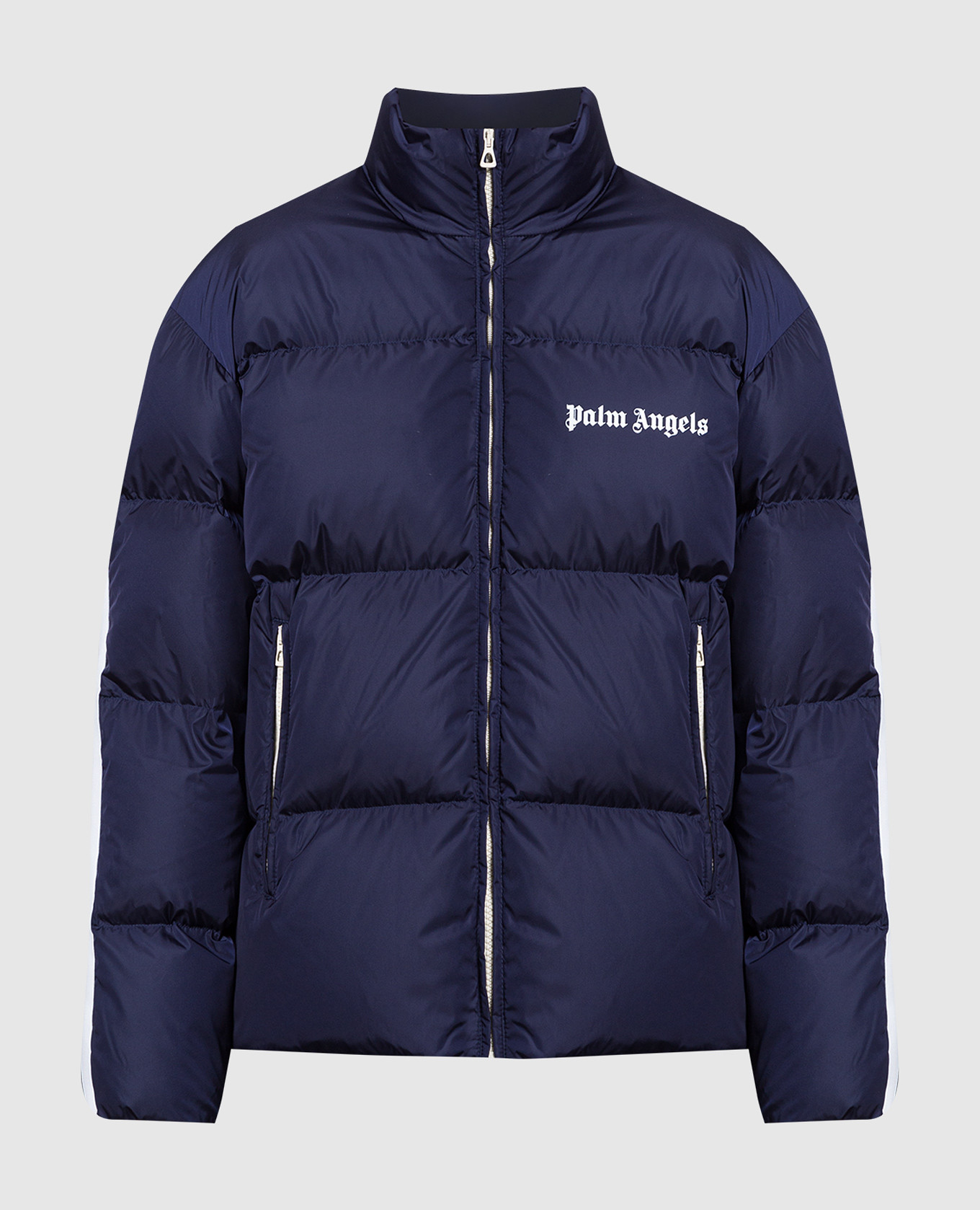 Palm Angels - Navy blue quilted down jacket with contrast