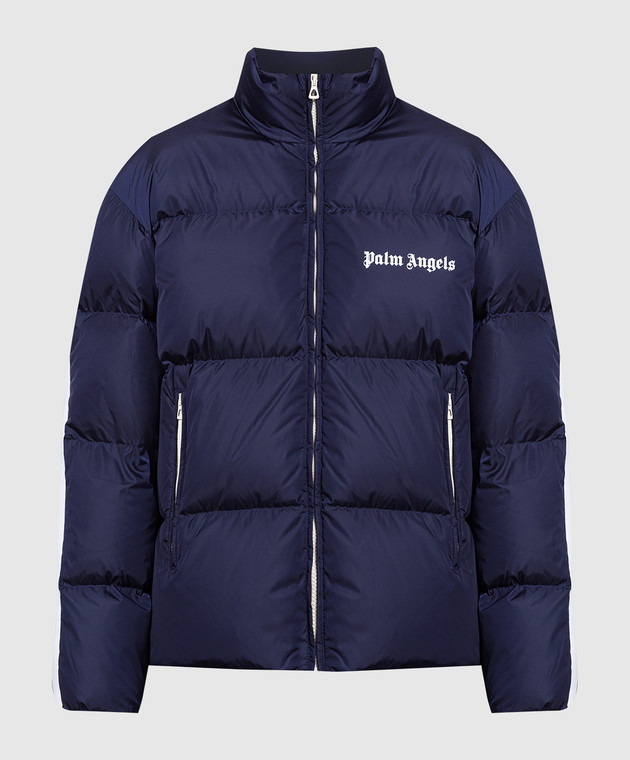 Palm Angels - Navy blue quilted down jacket with contrast
