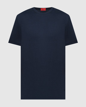 ISAIA Blue T-shirt with silk MCI154JP001
