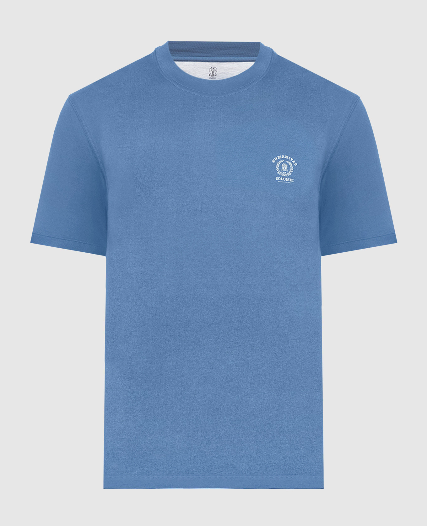 Blue t-shirt with a print brunello cucinelli