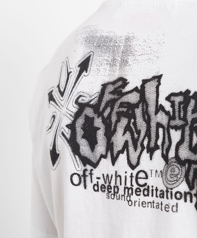 Off-White - White Tribal Type T-shirt with contrast print