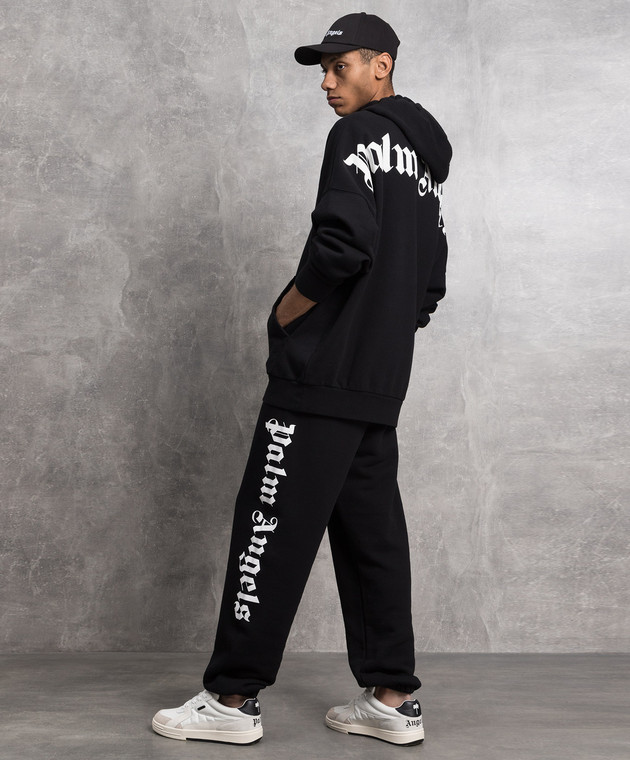 Palm Angels - Black hoodie with contrast logo print
