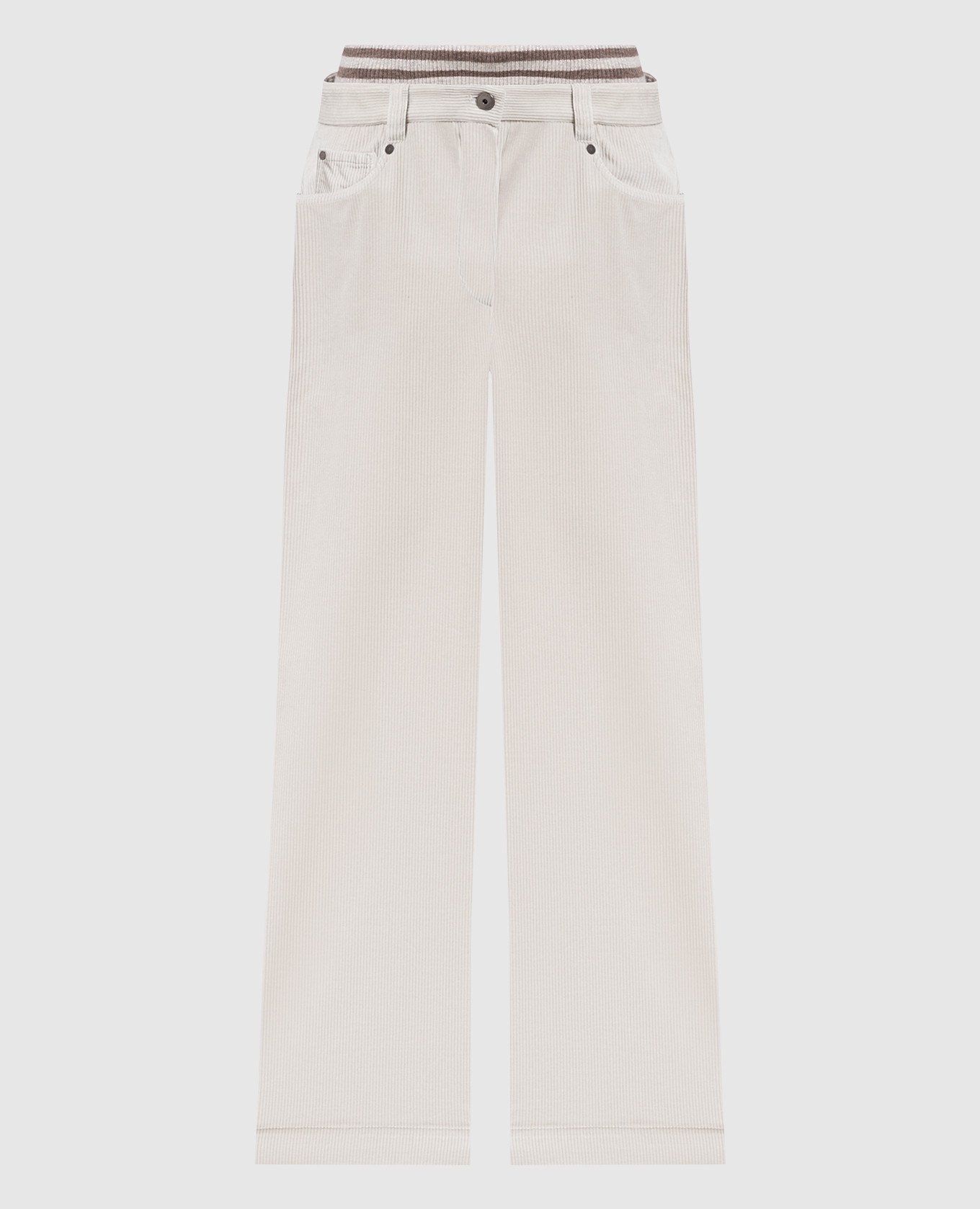 

Gray corduroy pants with layering effect Brunello Cucinelli, Grey