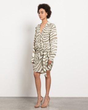 Balmain Beige dress in animalistic print AF1R9130VC81