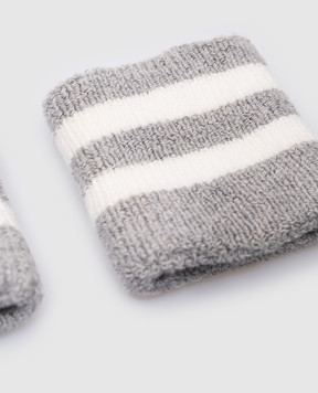 Brunello Cucinelli Gray striped cuffs MPO92566T