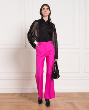 Valentino Pink flared pants made of wool and silk 2B3RB5601CF
