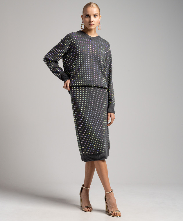 スカート SPORTMAX 'Dentice' skirt Gray DENTICE Sportmax Grey Dentice Embellished Skirt In Gray | ModeSens