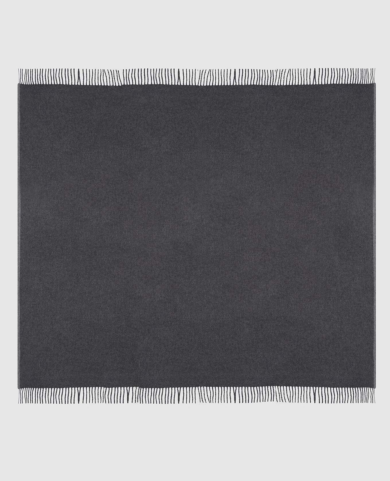 

Gray cashmere plaid with fringe Brunello Cucinelli, Grey
