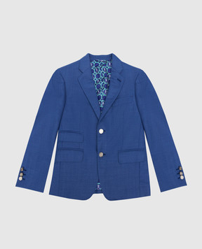 Stefano Ricci Children's blue wool blazer Y1RF371000W901