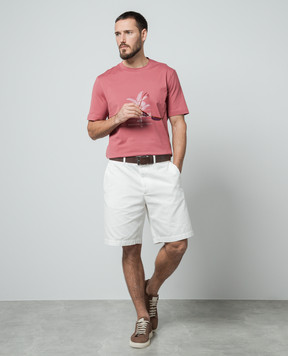 Brunello Cucinelli Pink t-shirt with logo print M0B138482