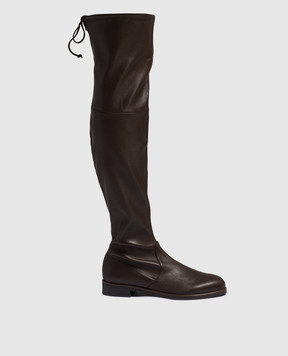 Stuart Weitzman Lowland Bold Drawstring Brown Leather Boots SG130