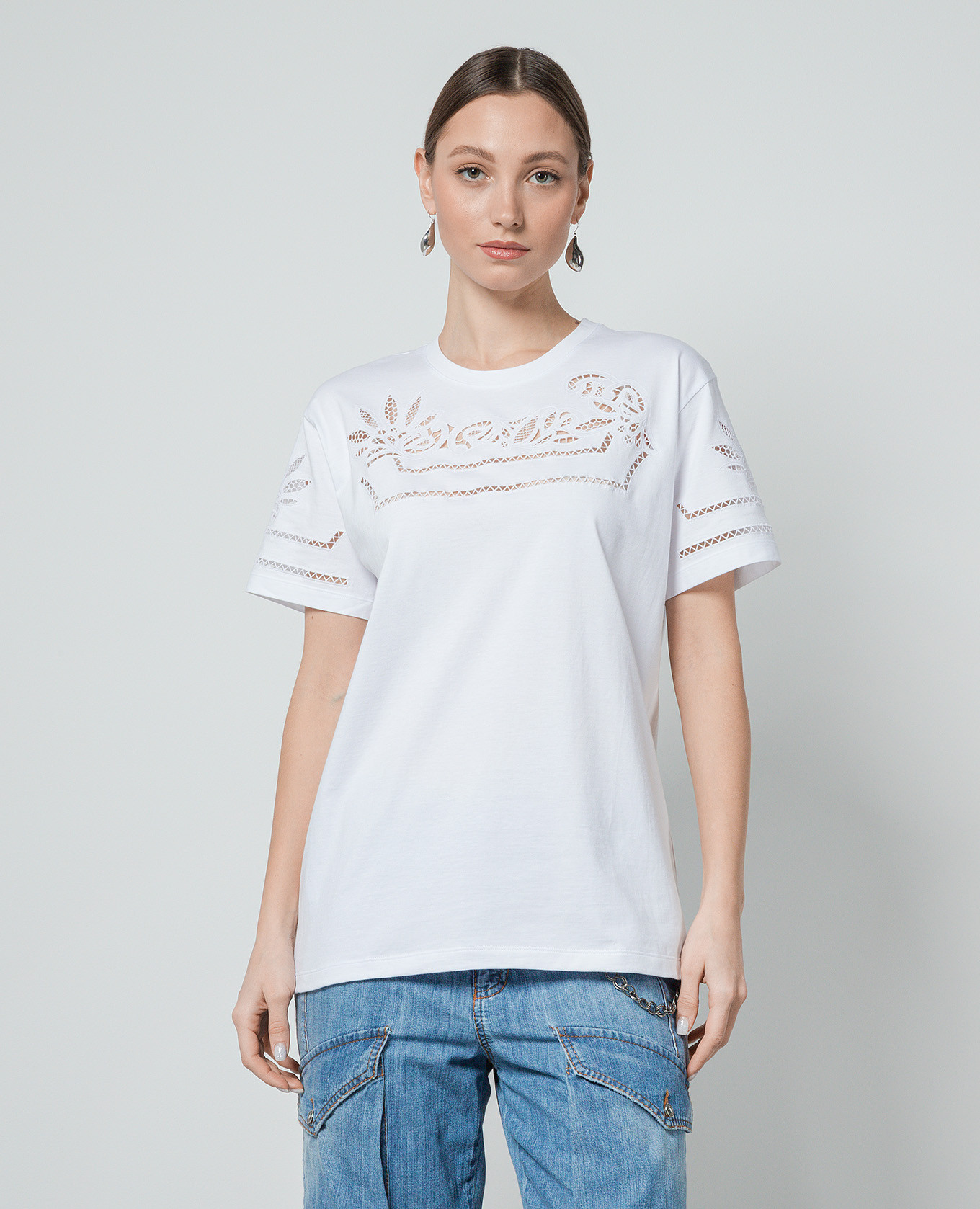 White t-shirt with lace Ermanno Scervino 3
