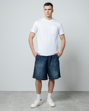 Valentino Blue shorts with a worn effect 4V3DD02Q9W7