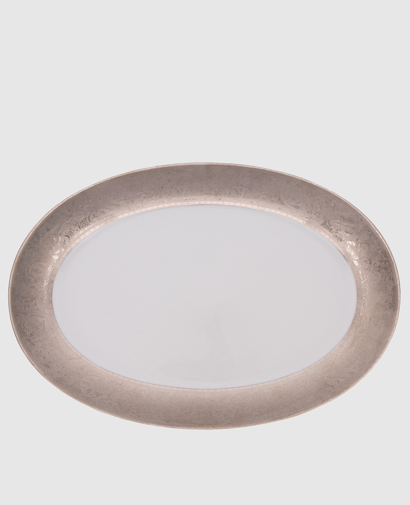 

Platinum Paisley silver parcel dish Stefano Ricci, White