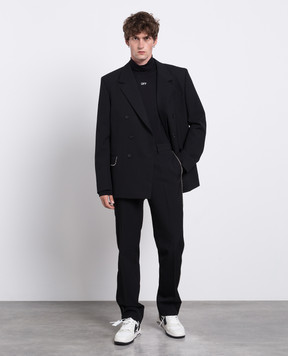 Off-White Black pants made of wool OMCO023F23FAB001