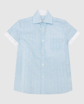Stefano Ricci Children's blue striped shirt YC003553L1782