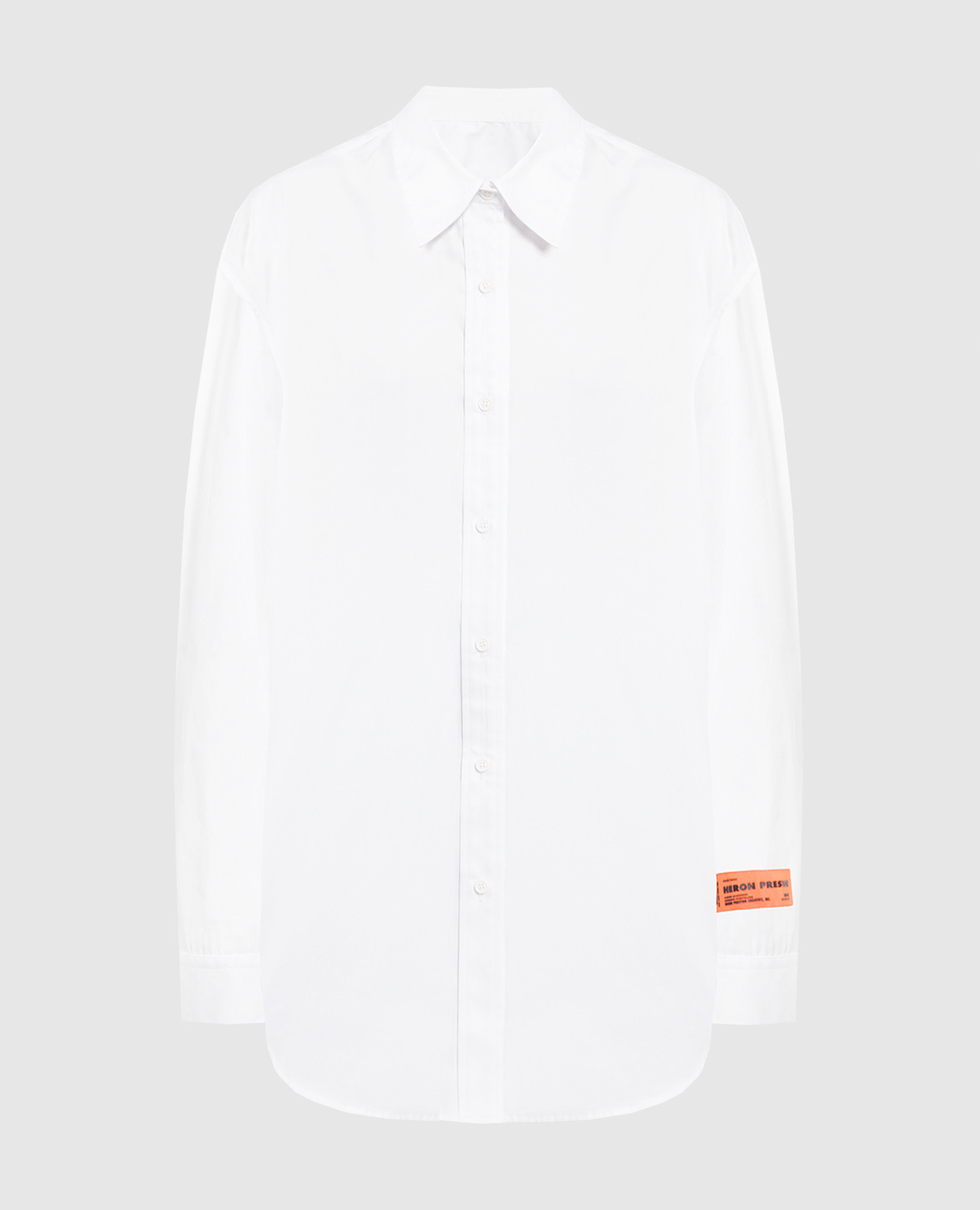 White ls shirt with open back heron preston