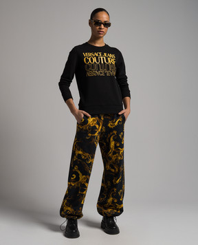Versace Jeans Couture Black sweatshirt with Upside Down logo print 76HAIC00CF00C