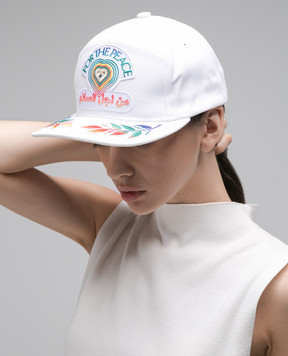 Casablanca For The Peace white cap with embroidery AF23HAT00803