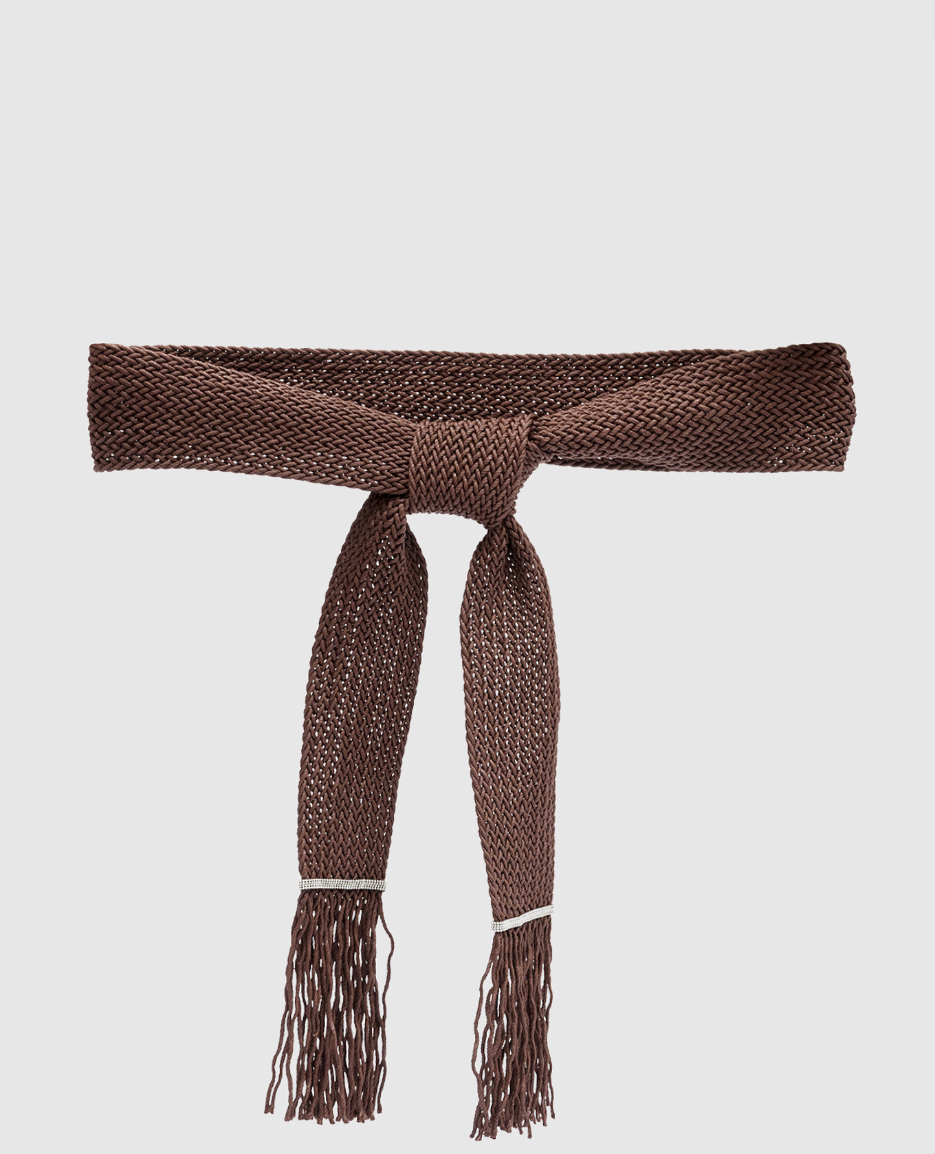 

Brown braided belt with monil chain Peserico, Коричневый