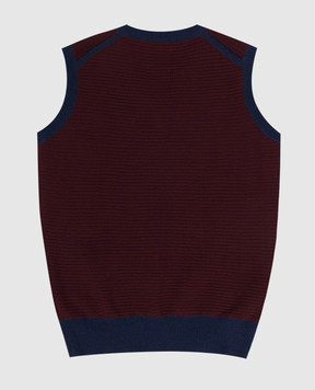 Stefano Ricci Children's burgundy wool and cashmere vest K808001V20Y16481