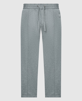Dolce&Gabbana Gray sweatpants with logo patch GP01UTHU7JW