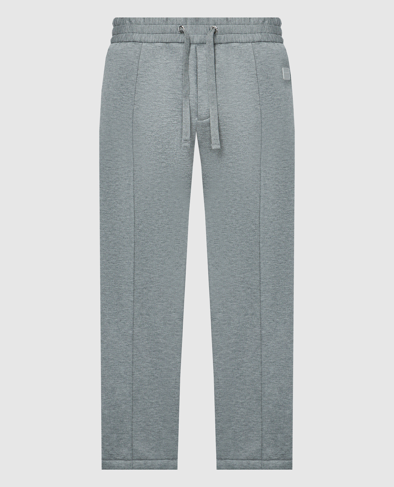 Gray sweatpants with logo patch dolce&gabbana