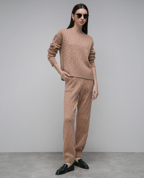 Ballantyne Brown sweater made of wool in a textured pattern B1P6697W106