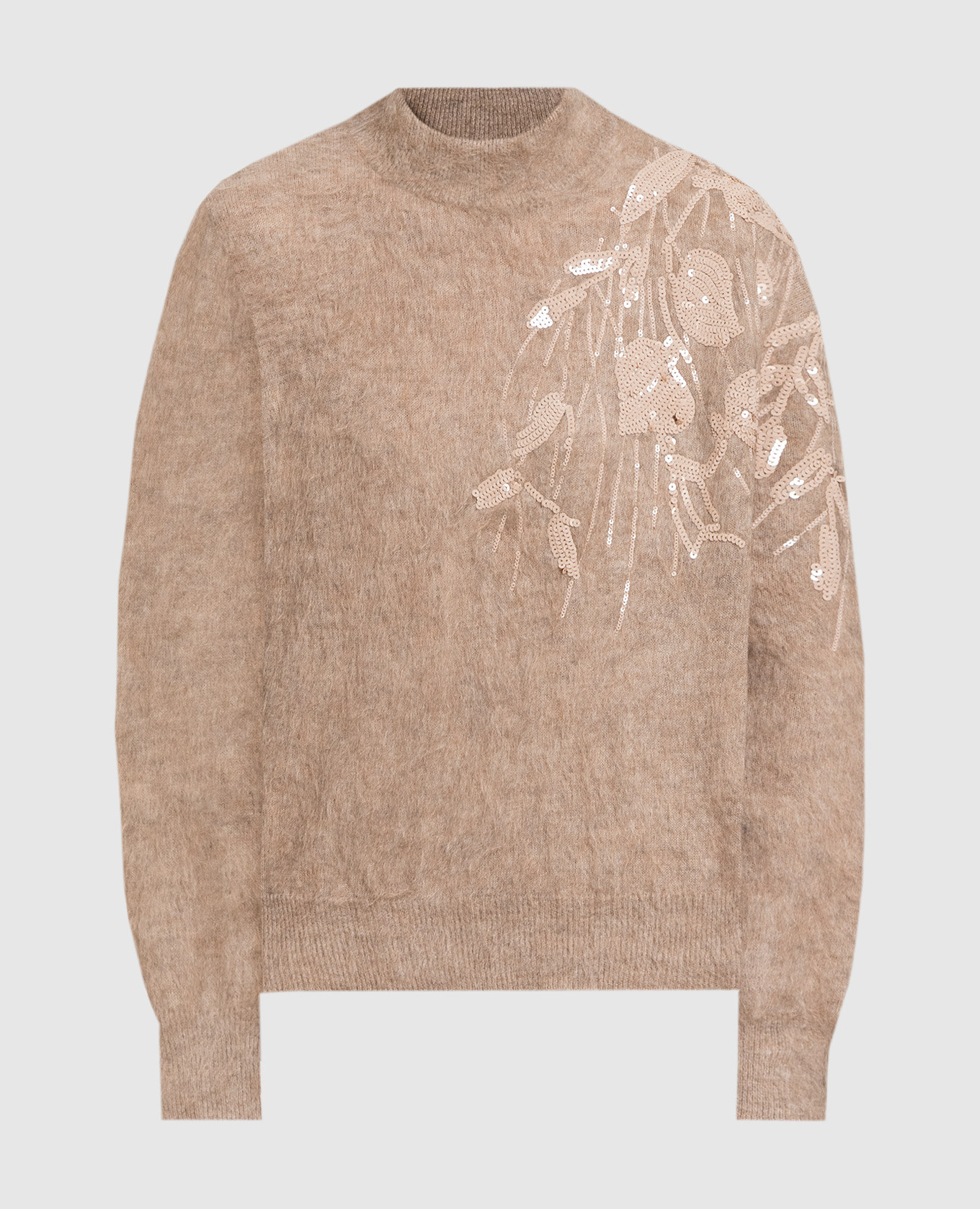 Brown sweater with sequins Brunello Cucinelli