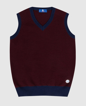 Stefano Ricci Children's burgundy wool and cashmere vest K808001V20Y16481