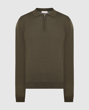 Cashmere&Whiskey Khaki wool polo shirt 94394Z
