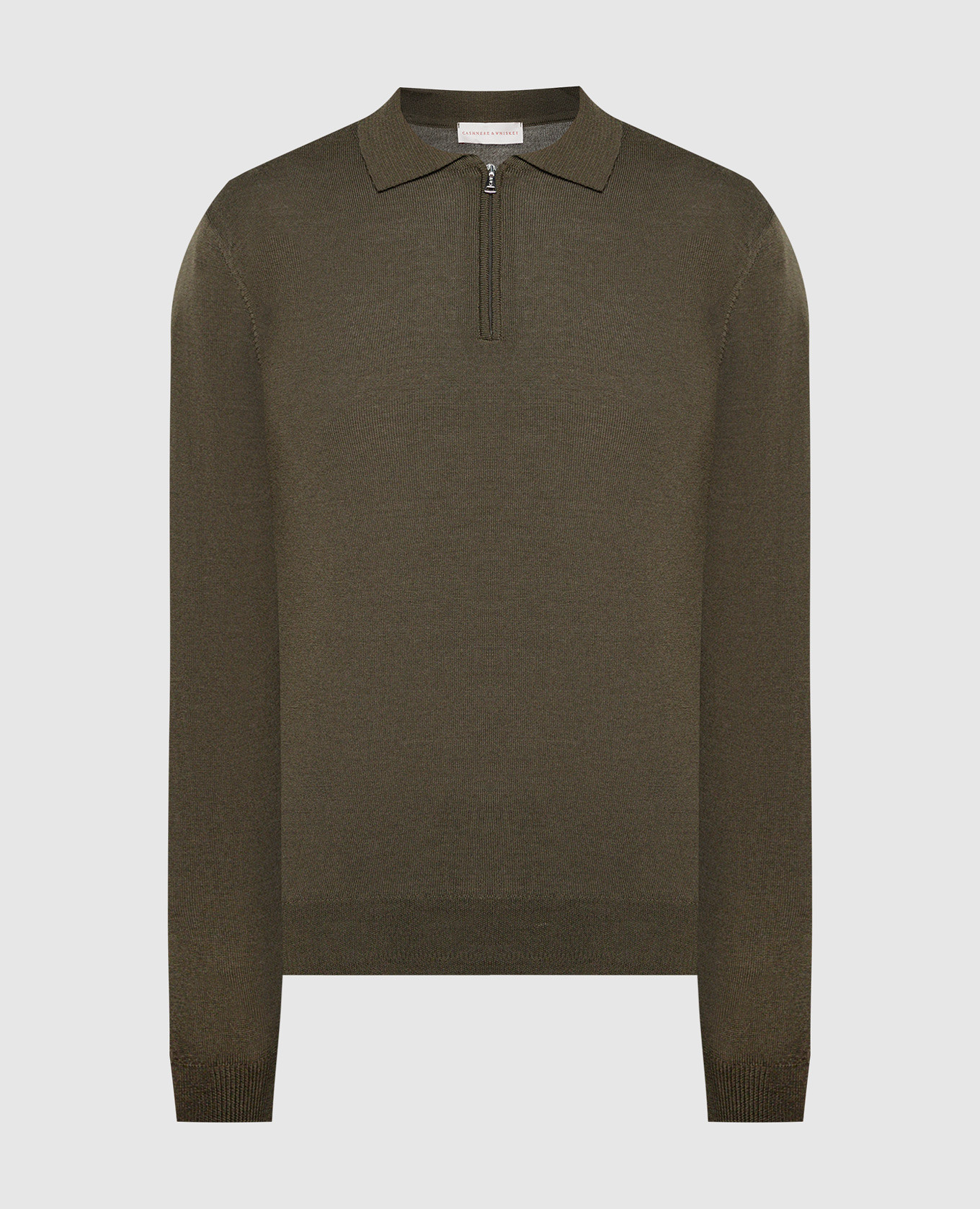 Khaki wool polo shirt