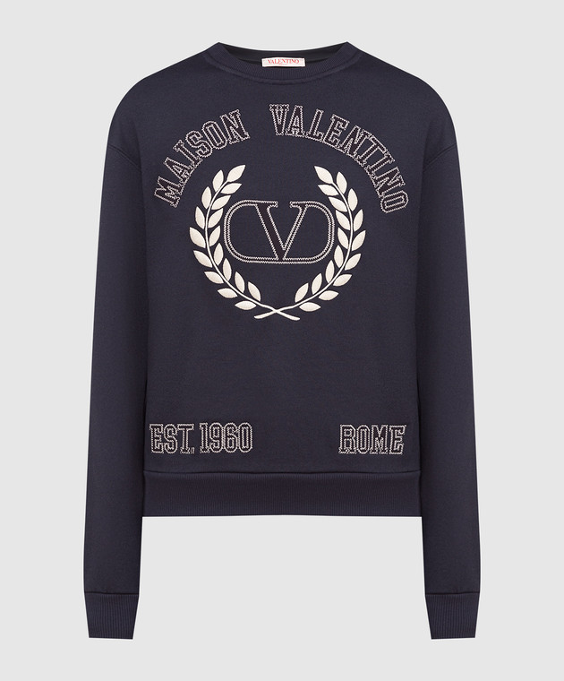 Valentino Navy blue sweatshirt with logo embroidery 1B3MF18T7CH buy with Sweden delivery at Symbol