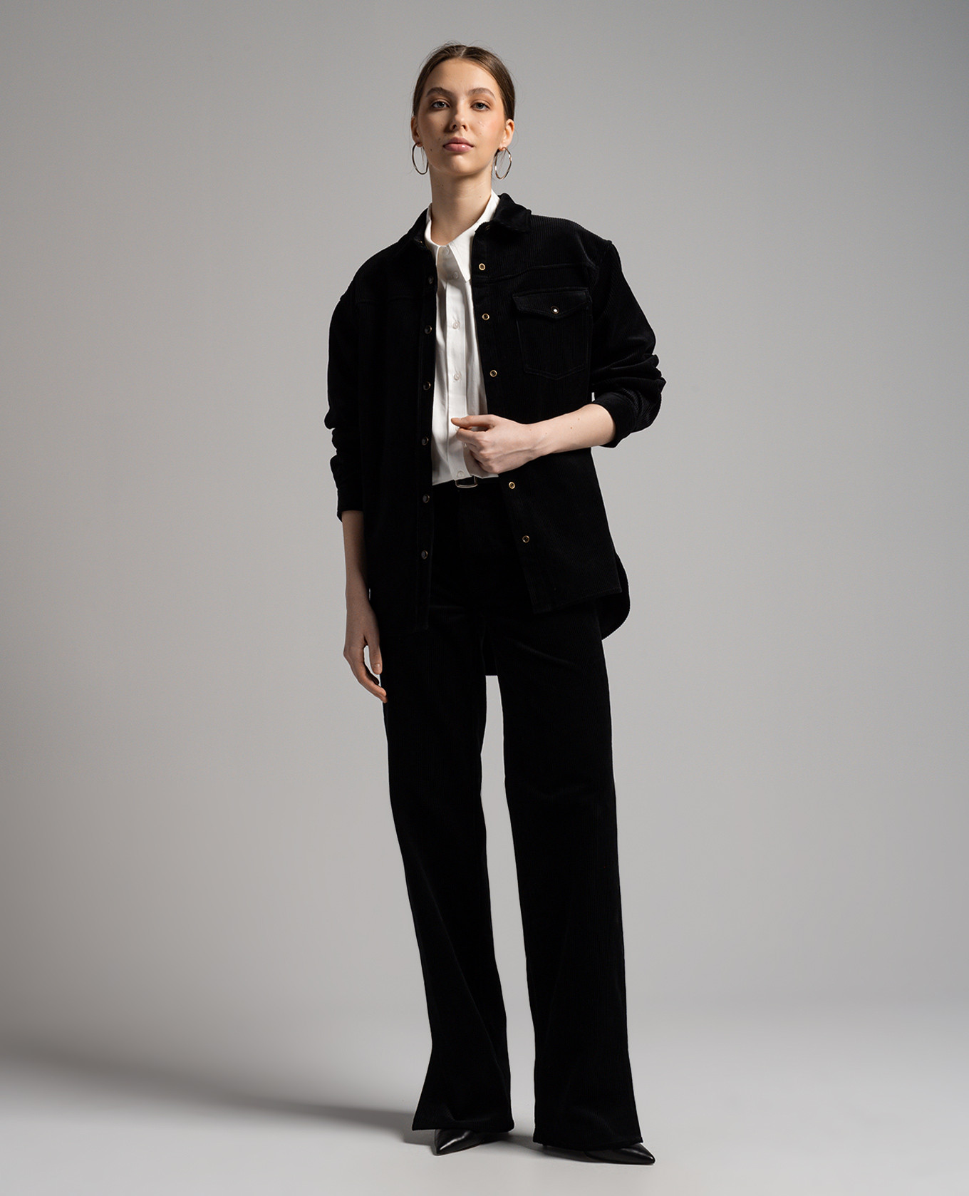 

Black corduroy pants with slits Anine Bing, Черный