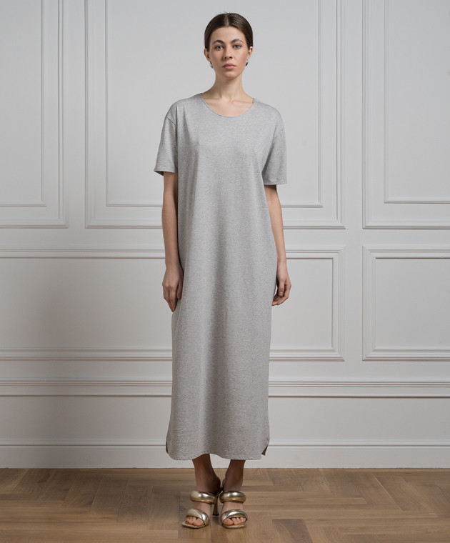Lou Lou Studio - SARUE gray melange midi dress with logo embroidery ARUE -  shop with Bulgaria delivery at Symbol