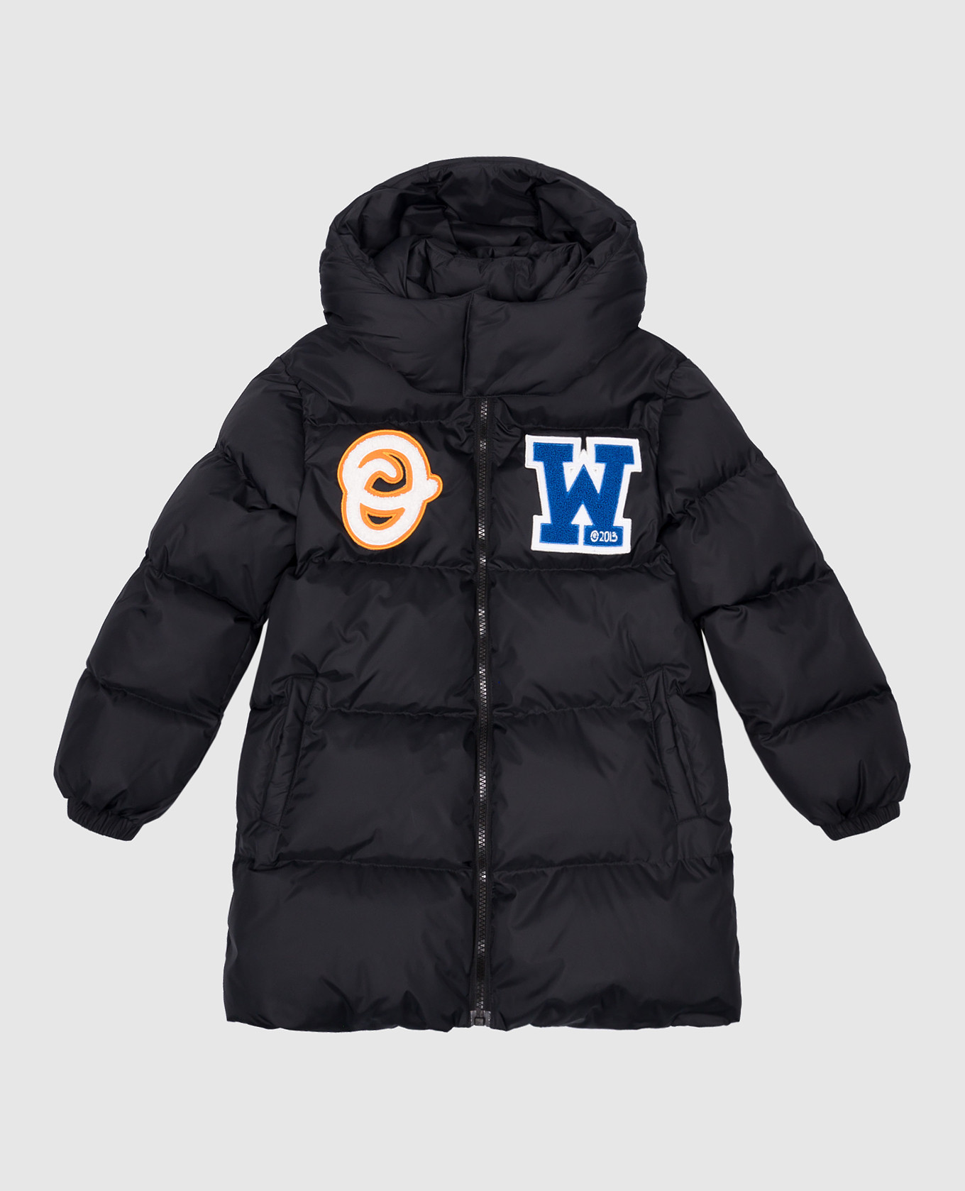 

Children's black quilted jacket with logo patches Off-White, Черный